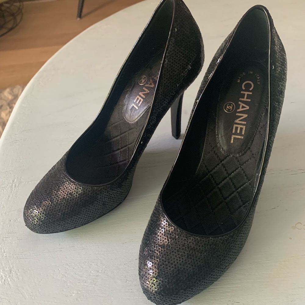 Authentic sequined Chanel pumps